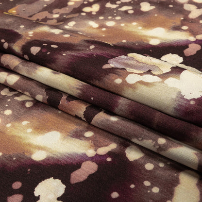 Rayon Challis - Purple Abstract Splatters - L'Amour en Feu Print - Mood Exclusive Wisteria Collection Folded