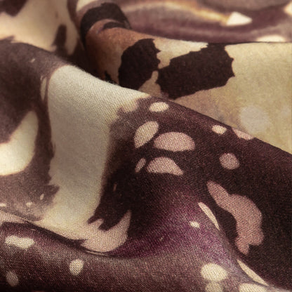 Rayon Challis - Purple Abstract Splatters - L'Amour en Feu Print - Mood Exclusive Wisteria Collection Detail