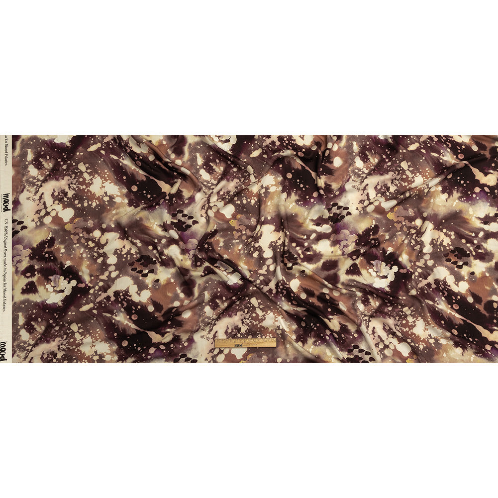 Rayon Challis - Purple Abstract Splatters - L'Amour en Feu Print - Mood Exclusive Wisteria Collection Full