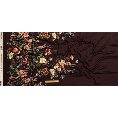 Rayon Challis - Deep Purple Floral - Baroque Bouquet Print - Mood Exclusive Wisteria Collection Full