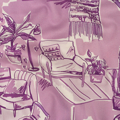 Stretch Cotton Sateen - Lilac Indoor Spaces - Where You're Planted Print - Mood Exclusive Wisteria Collection