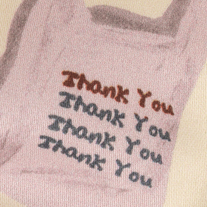 Stretch Cotton Sateen - Purple, Yellow and Green Shopping Bags - Come Again Soon Print - Mood Exclusive Wisteria Collection Detail