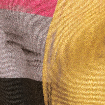 Stretch Cotton Sateen - Purple, Pink and Yellow Painterly Geometric - Theory of Abstraction Print - Mood Exclusive Wisteria Collection Detail