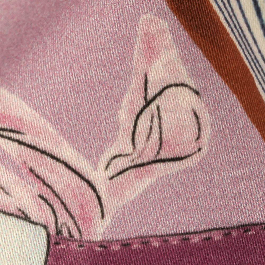 Stretch Cotton Sateen - Lavender Clothes and Plants - Morning Memory Print - Mood Exclusive Wisteria Collection Detail