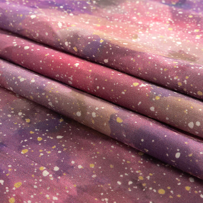 Cotton Voile - Pink, Purple and White Abstract - Hope Spotted Print - Mood Exclusive Wisteria Collection Folded