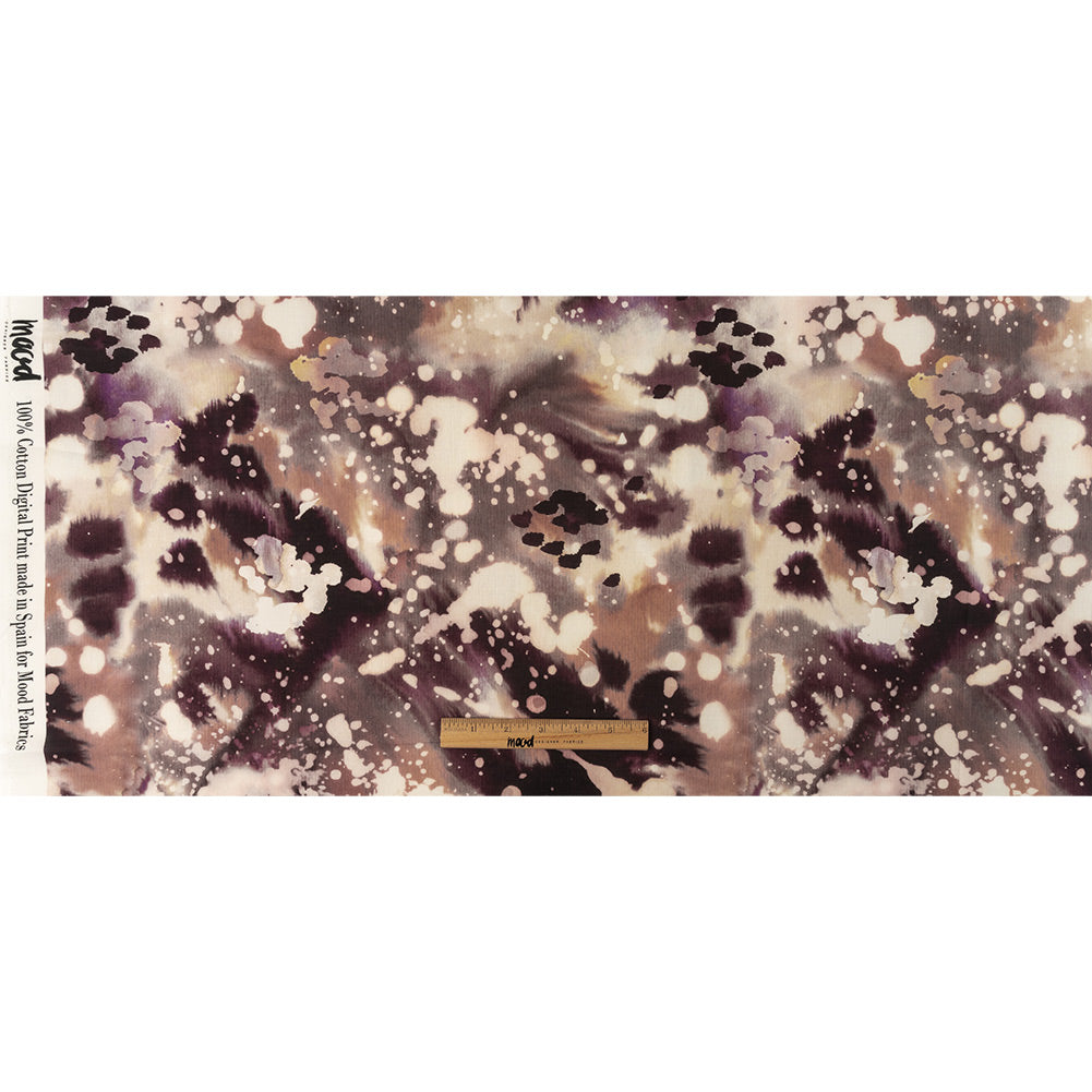 Cotton Voile - Purple Abstract Splatters - L'Amour en Feu Print - Mood Exclusive Wisteria Collection Full