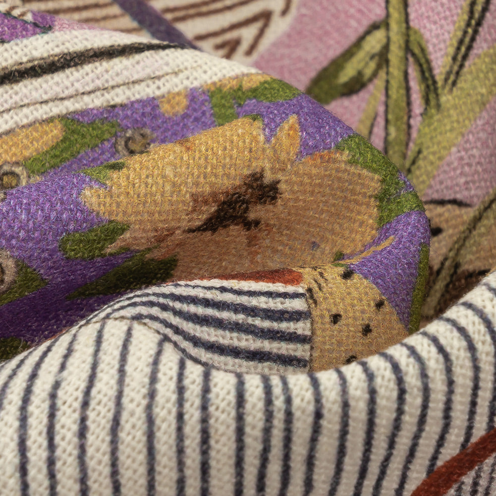 Linen and Rayon Woven - Lavender Clothes and Plants - Morning Memory Print - Mood Exclusive Wisteria Collection Detail