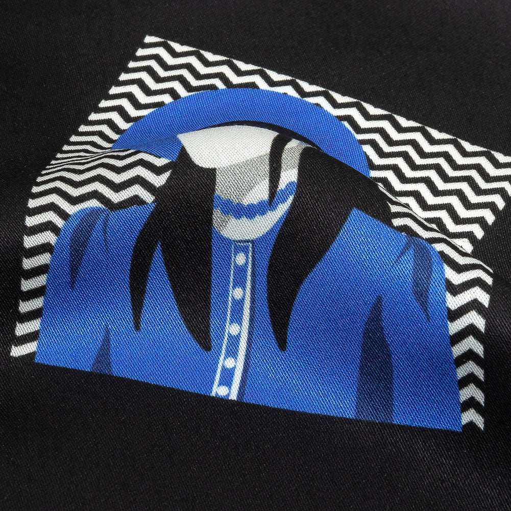 Rayon Challis - Blue and Black Talking Heads - In the Blues Print - Mood Exclusive Indigo Collection - Detail