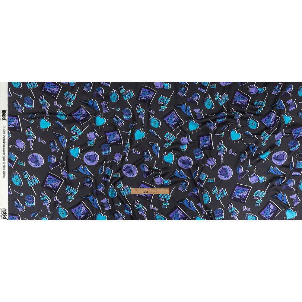 Rayon Challis - Purple and Blue Iconic Symbols - Live at Sun Studio Print - Mood Exclusive Indigo Collection - Full