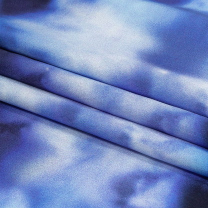 Rayon Challis - Blue Tie Dye - High Tide Print - Mood Exclusive Indigo Collection