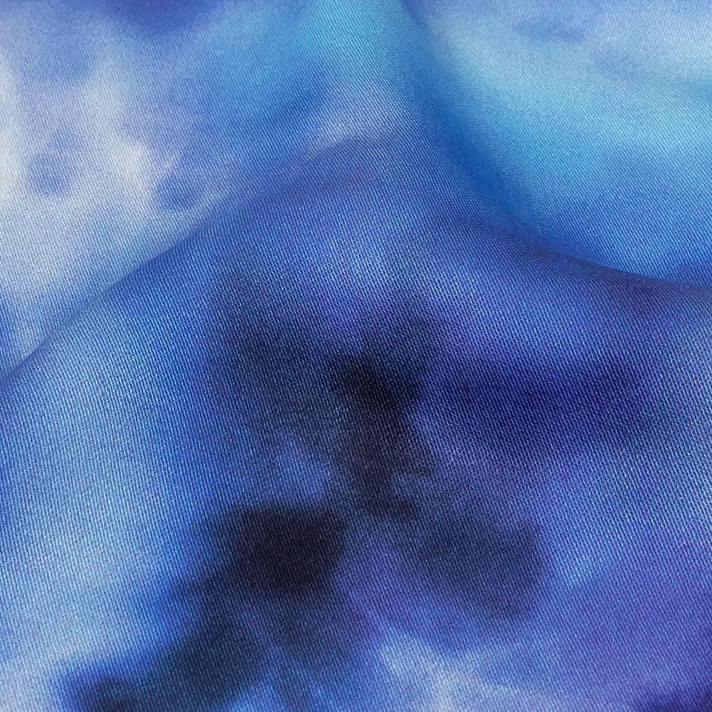 Rayon Challis - Blue Tie Dye - High Tide Print - Mood Exclusive Indigo Collection - Detail
