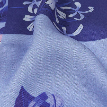 Rayon Challis - Purple Floral Patchwork - Periwinkle Patch Print - Mood Exclusive Indigo Collection