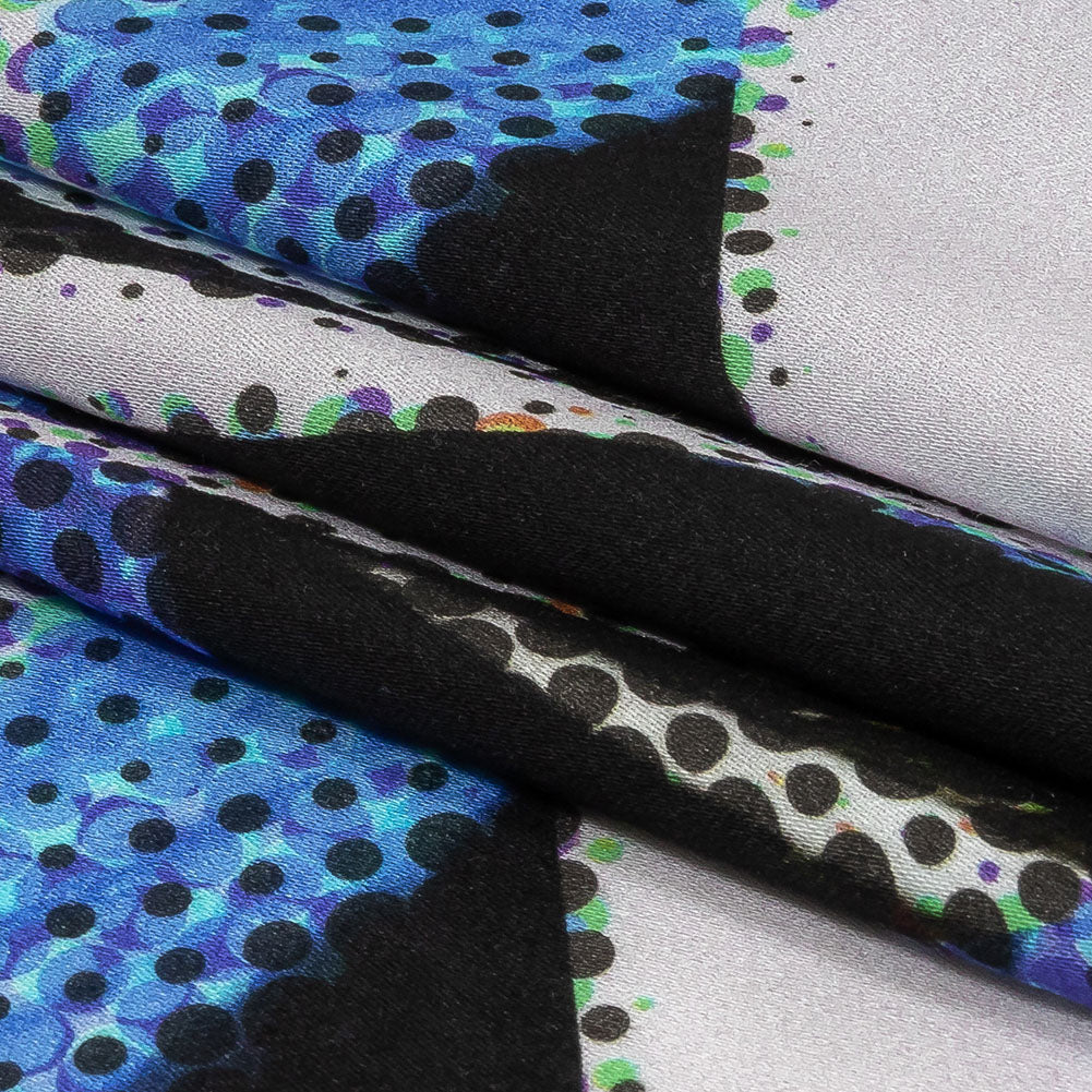 Rayon Challis - Blue Abstract - Tangled Up in Blue Print - Mood Exclusive Indigo Collection - Folded