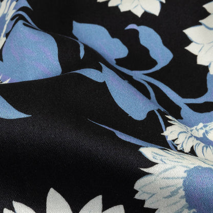 Stretch Cotton Sateen - Blue Floral - Adore You Print - Mood Exclusive Indigo Collection