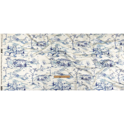 Stretch Cotton Sateen - Blue and White Toile - Blue Period Print - Mood Exclusive Indigo Collection