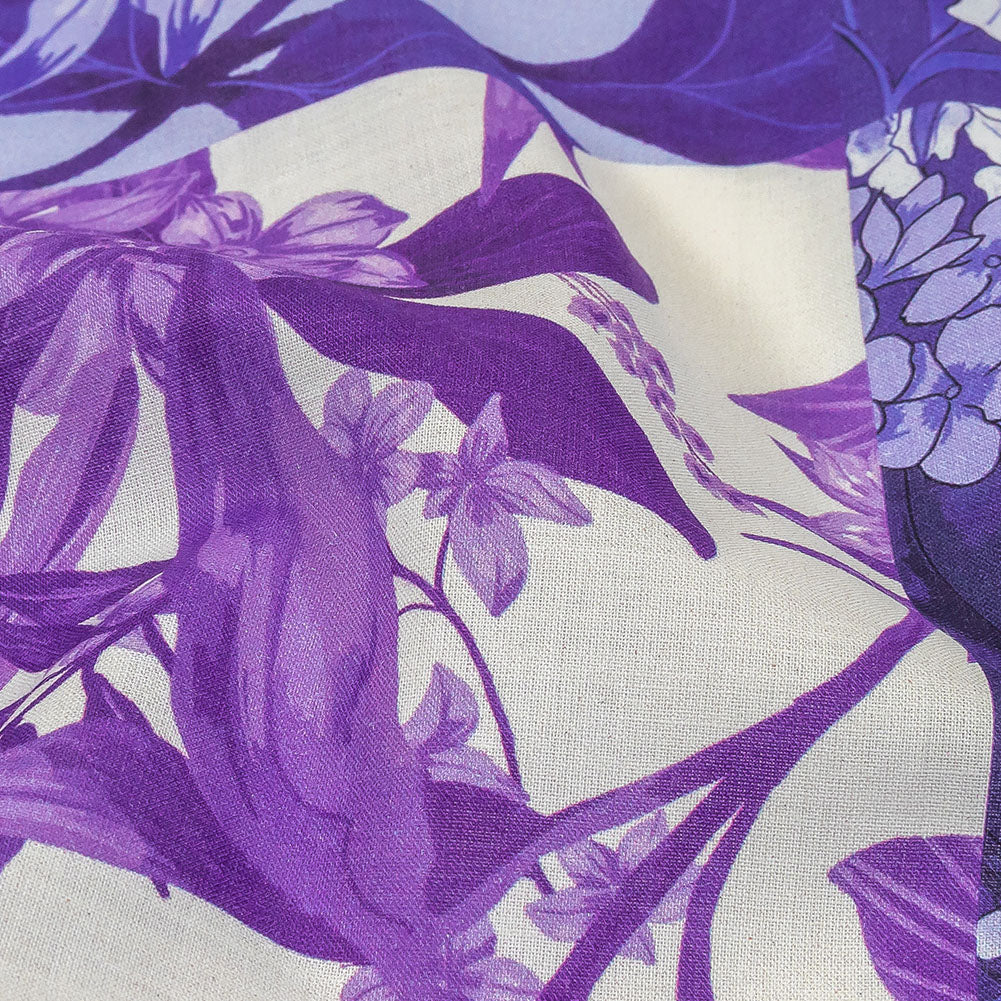 Cotton Voile - Purple Floral Patchwork - Periwinkle Patch Print - Mood Exclusive Indigo Collection - Detail