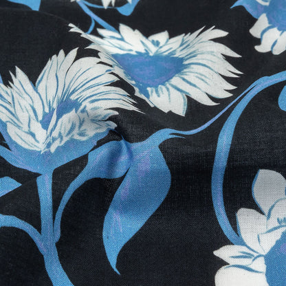 Cotton Voile - Blue Floral - Adore You Print - Mood Exclusive Indigo Collection