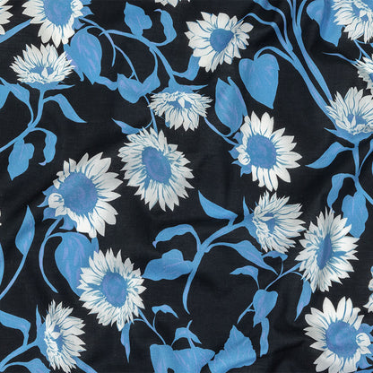 Cotton Voile - Blue Floral - Adore You Print - Mood Exclusive Indigo Collection
