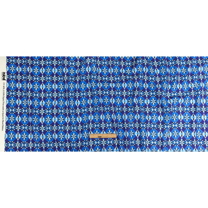 Linen and Rayon Woven - Blue and Purple Geometric - Crystalline Culture Print - Mood Exclusive Indigo Collection
