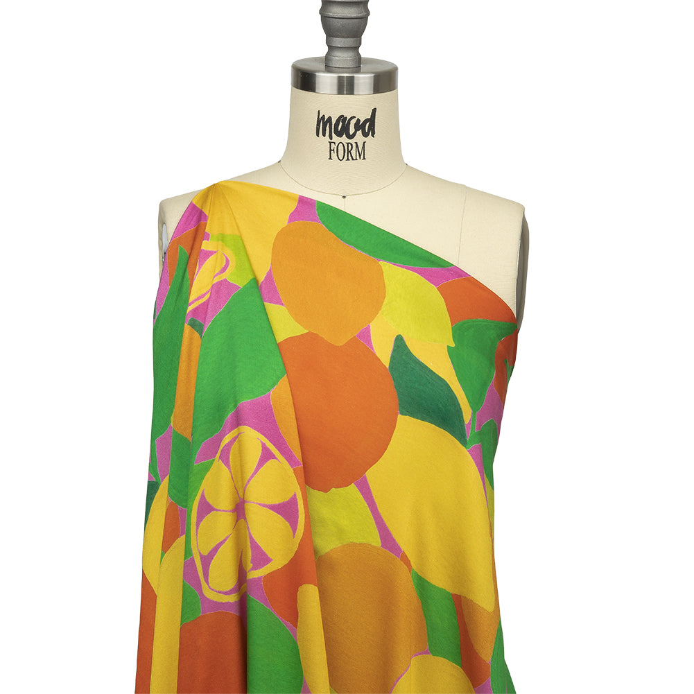Rayon Challis - Citrus Fruits - Zest Friends Print - Mood Exclusive Citrus Collection - Drape