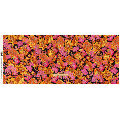 Rayon Challis - Black, Pink and Yellow Floral - Tangerine Dreams Print - Mood Exclusive Citrus Collection