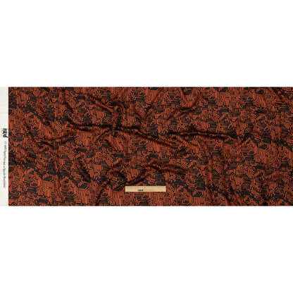 Rayon Challis - Black and Orange Geometric Lines - Ci-Trust the Process Print - Mood Exclusive Citrus Collection