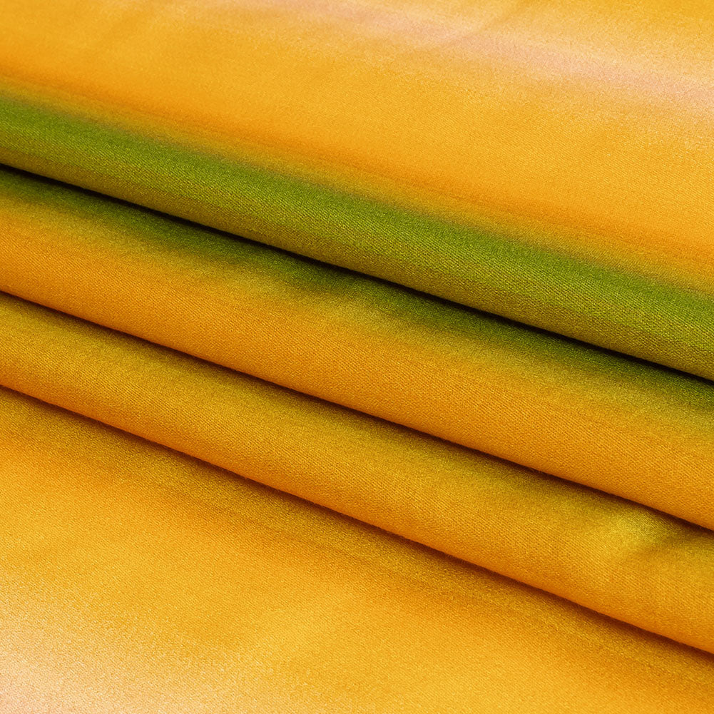 Rayon Challis - Green and Yellow Gradient Stripes - Marmalade Parade Print - Mood Exclusive Citrus Collection - Folded