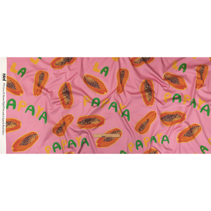 Stretch Cotton Sateen - Pink Papayas - Snack Time Print - Mood Exclusive Citrus Collection