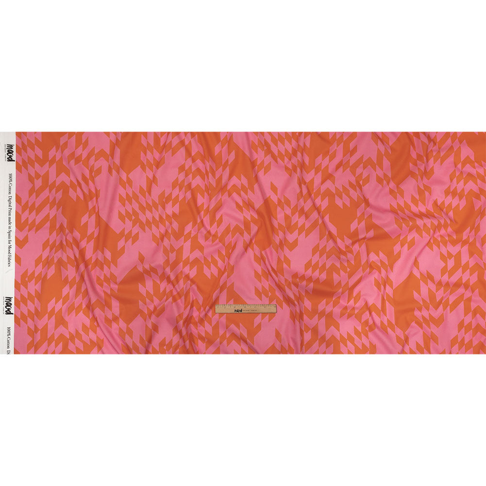 Cotton Voile - Orange and Pink Geometric - Orange You Glad Print - Mood Exclusive Citrus Collection - Full