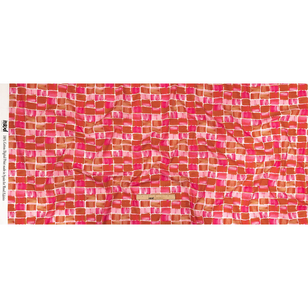 Cotton Voile - Pink Painted Squares - Swatch Me Print - Mood Exclusive Citrus Collection - Full