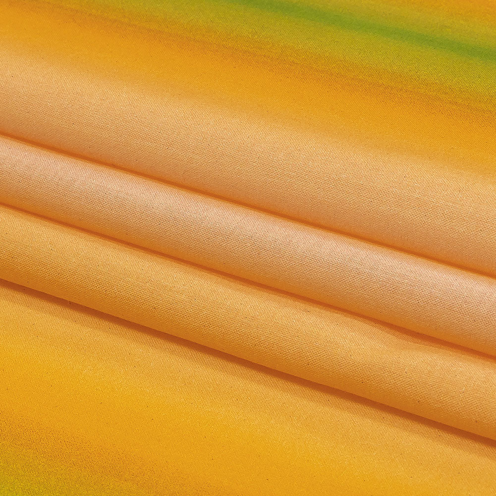 Cotton Voile - Green and Yellow Gradient Stripes - Marmalade Parade Print - Mood Exclusive Citrus Collection - Folded