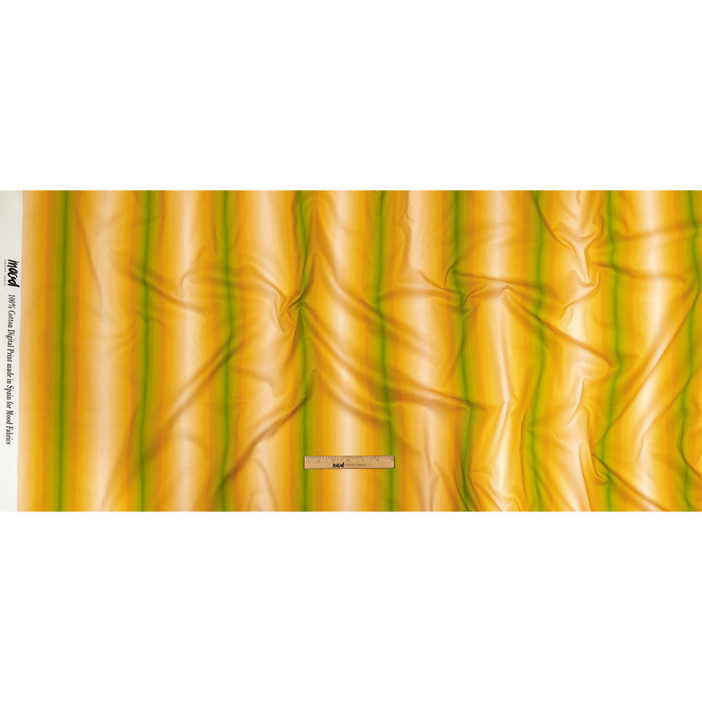 Cotton Voile - Green and Yellow Gradient Stripes - Marmalade Parade Print - Mood Exclusive Citrus Collection - Full