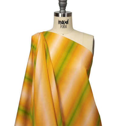 Cotton Voile - Green and Yellow Gradient Stripes - Marmalade Parade Print - Mood Exclusive Citrus Collection
