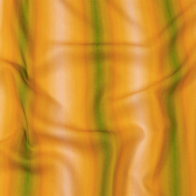 Linen and Rayon Woven - Green and Yellow Gradient Stripes - Marmalade Parade Print - Mood Exclusive Citrus Collection