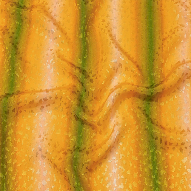 Sustainable Viscose Jacquard - Green and Yellow Gradient Stripes - Marmalade Parade Print - Mood Exclusive Citrus Collection