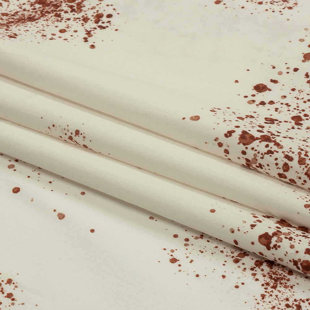Stretch Cotton Poplin - Blood Splatters - Rue Morgue Print - Mood Exclusive Nevermore Collection - Folded