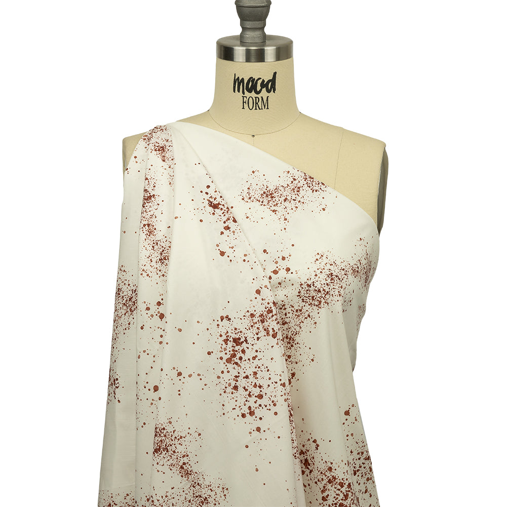 Stretch Cotton Poplin - Blood Splatters - Rue Morgue Print - Mood Exclusive Nevermore Collection - Drape