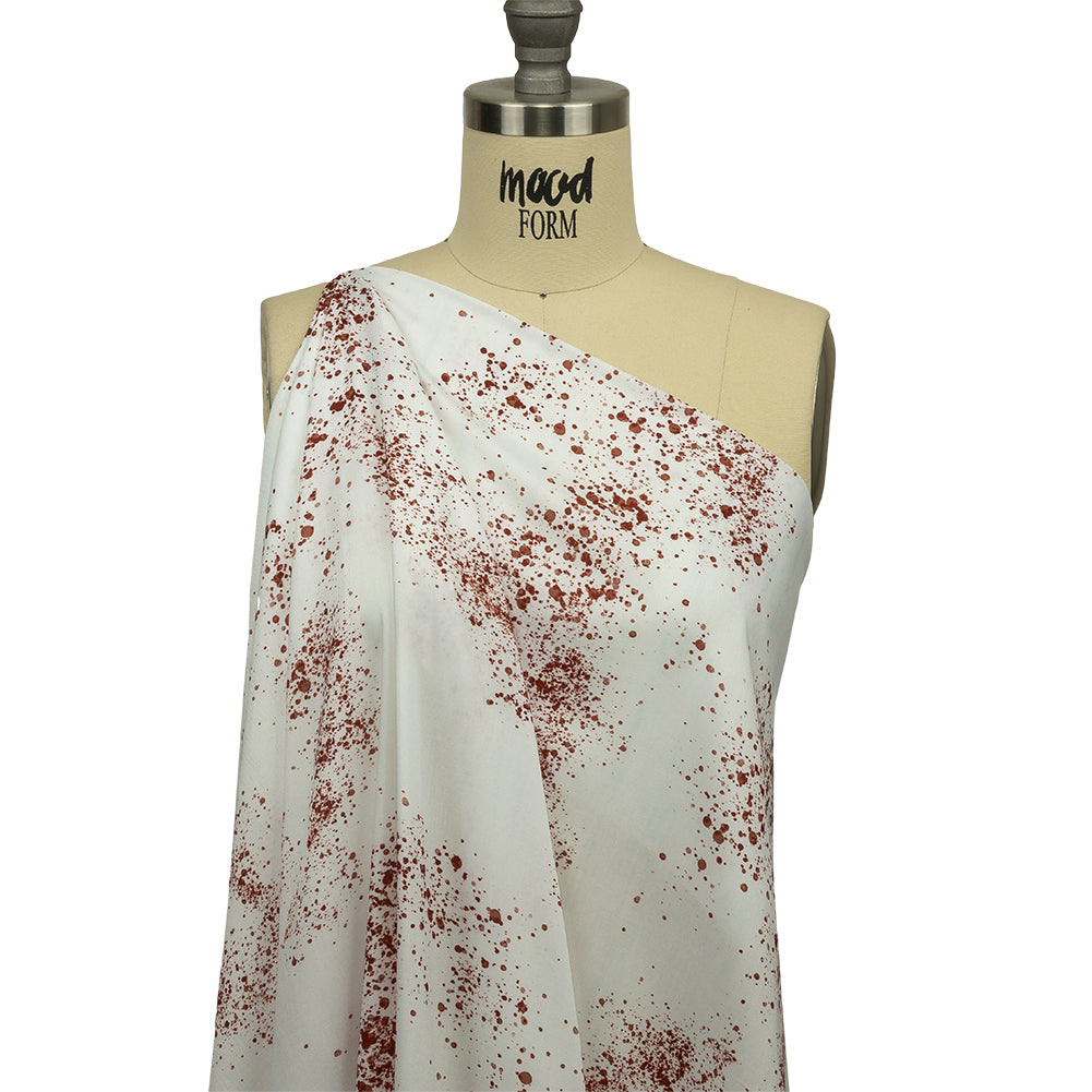 Rayon Batiste - Blood Splatters - Rue Morgue Print - Mood Exclusive Nevermore Collection - Drape
