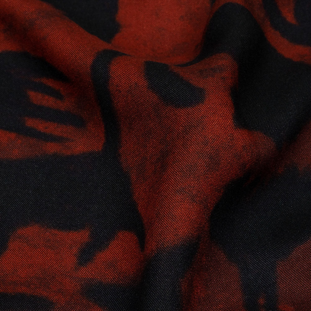 Rayon Batiste - Red and Black Cats - Black Cat Print - Mood Exclusive Nevermore Collection - Detail