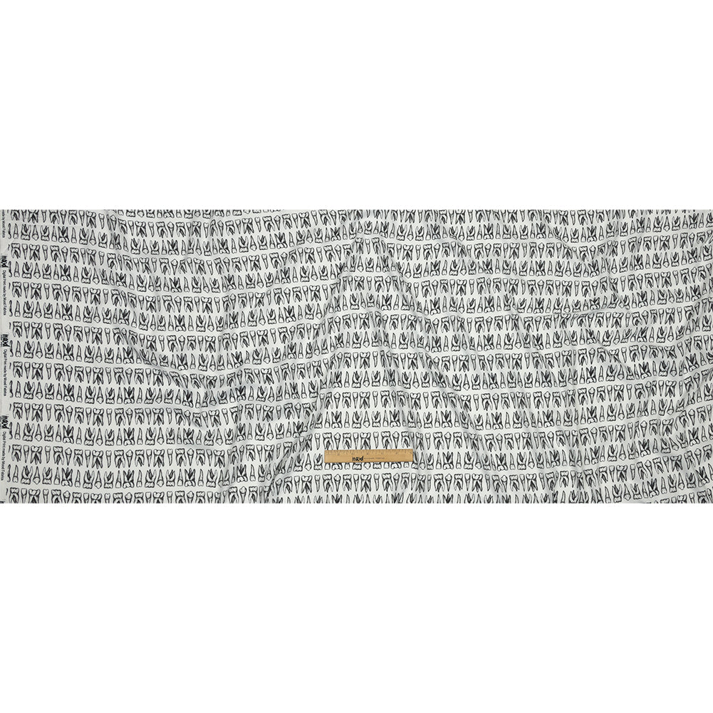 Rayon Batiste - White and Black Teeth - Berenice Print - Mood Exclusive Nevermore Collection - Full