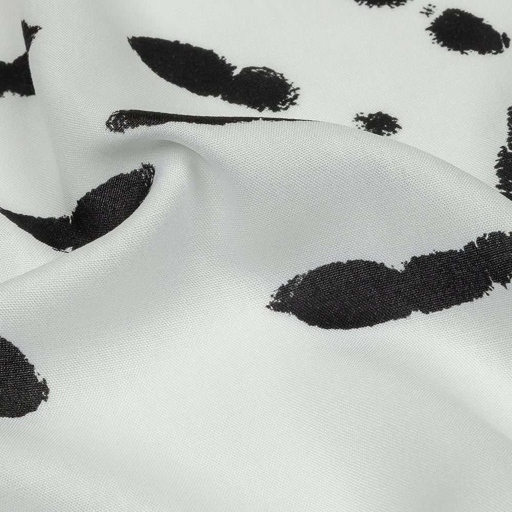 Rayon Batiste - Black and White Handprints - Bakersfield Print - Mood Exclusive Abandoned Collection - Detail