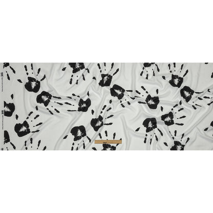 Rayon Batiste - Black and White Handprints - Bakersfield Print - Mood Exclusive Abandoned Collection