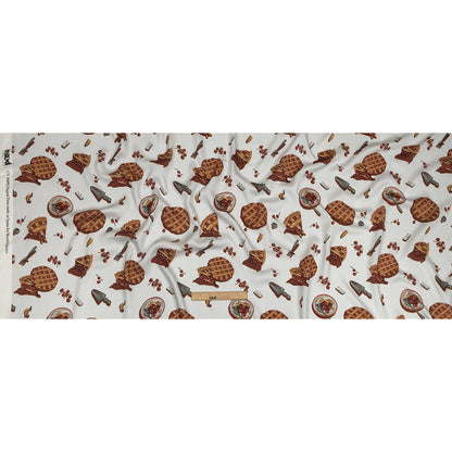 Rayon Challis - White Cherry Pies - Baked Fresh Print - Mood Exclusive Rockland Collection