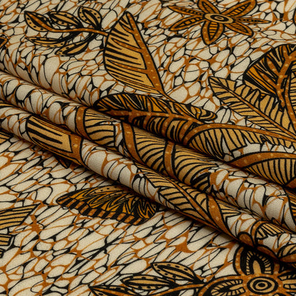 Rayon Challis - Orange and White Palm Trees - Sunny Summers Print - Mood Exclusive Rockland Collection