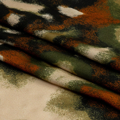 Rayon Challis - Black and Beige Abstract - From the Earth Print - Mood Exclusive Rockland Collection