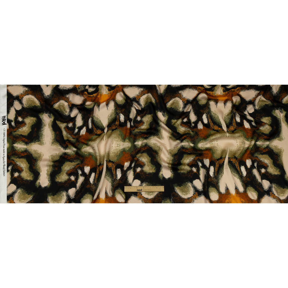 Rayon Challis - Black and Beige Abstract - From the Earth Print - Mood Exclusive Rockland Collection - Full