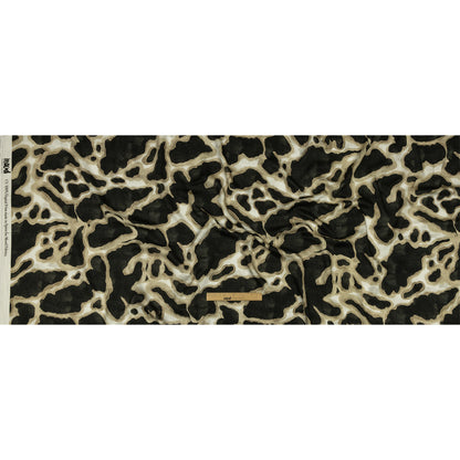 Rayon Challis - Black and Beige Abstract Spots - Fragments of Memory Print - Mood Exclusive Rockland Collection