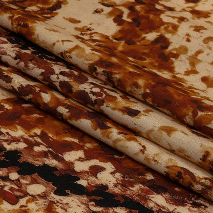 Rayon Challis - Beige and Orange Abstract - Summit Sketches Print - Mood Exclusive Rockland Collection