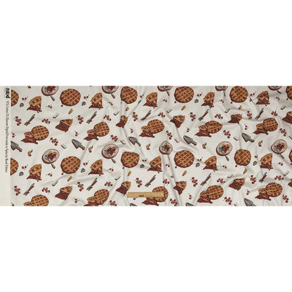 Stretch Cotton Sateen - White Cherry Pies - Baked Fresh Print - Mood Exclusive Rockland Collection