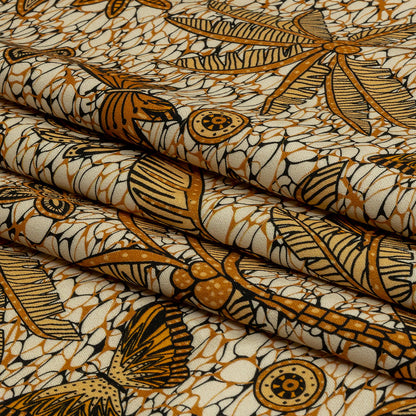 Stretch Cotton Sateen - Orange and White Palm Trees - Sunny Summers Print - Mood Exclusive Rockland Collection
